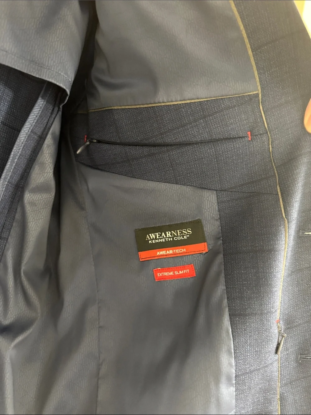 Kenneth Cole Awearness Navy Windowpane Sport Coat